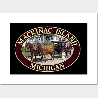 Horse and Carriage on Mackinac Island, Michigan Posters and Art